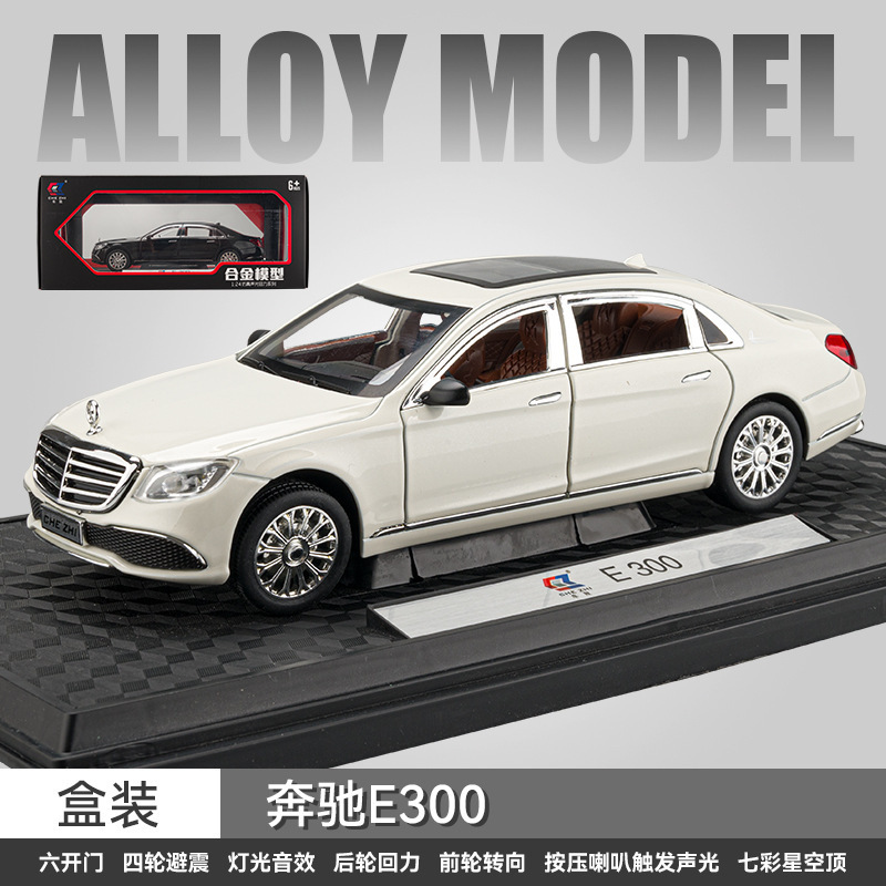Coche Zhi aleación Ben E300L modelo de coche tira hacia atrás con sonido y música ligera 6 Puerta Abierta modelo de juguete colección de decoración