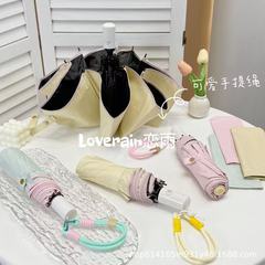 防晒伞手动太阳伞女晴雨两用伞简约禁欲雨伞黑胶系便携ins小清新