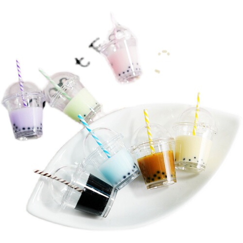 Three-dimensional simulation mini food toy ornaments milk tea drink cup cream mobile phone case pendant resin accessories