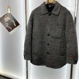 LP男士Loro高端 羊毛双面呢单排扣大衣外套  柔软细腻 版型挺括