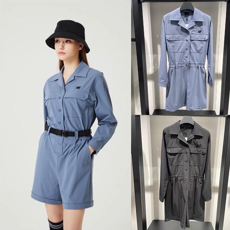 Korean Original Golf Clothing for Women, Autumn Long-Sleeve Dress, Shorts, Windbreaker, Jacket, Jumpsuit, Korean Style