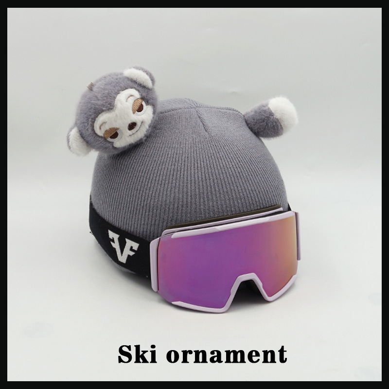Cartoon Personalized Monkey Doll Decoration Ski Helmet Cover Detachable