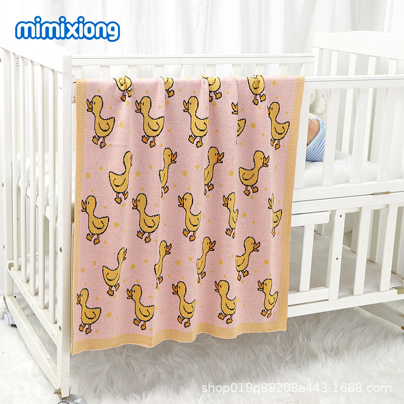 Caricatura pato jacquard mantas mantas mantas de aire acondicionado mantas de siesta Amazon mantas de punto mantas de venta caliente transfronteriza