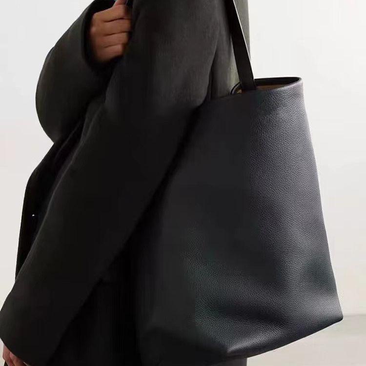 Large Capacity one-shoulder bucket bag lychee pattern underarm bag autumn and winter fashion tote bag 2023 new retro handbag