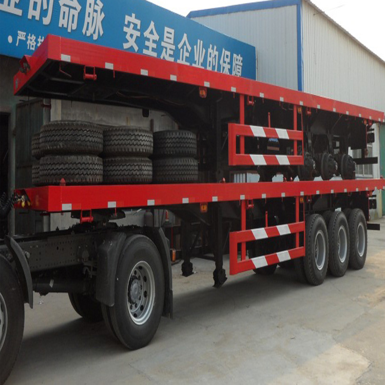 集装箱托运半挂车     集装箱平板式半挂车   量大从优