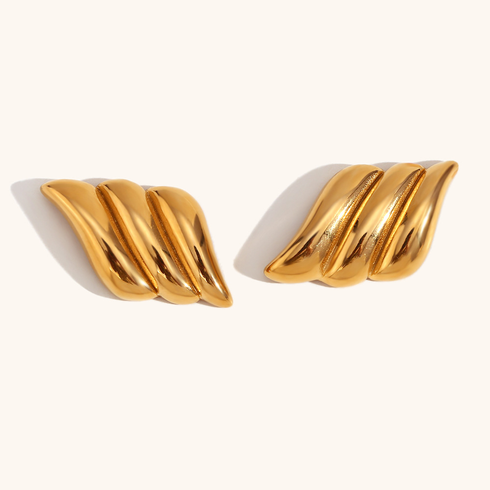 1 Pair Lady Geometric Plating Stainless Steel 18k Gold Plated Ear Studs display picture 1