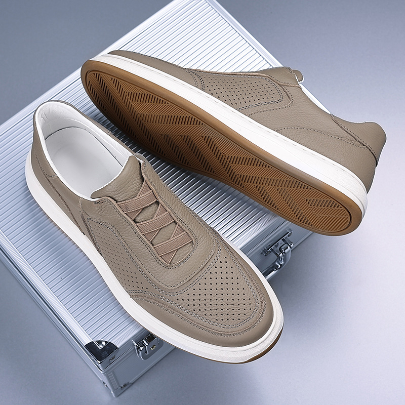 Piel de vaca de primera capa de verano nuevas sandalias de hombre zapatos de cuero casuales perforados zapatos de cuero transpirables huecos zapatos de hombre