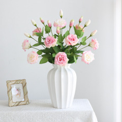 High-end moisturizing silk fabric with 2 heads of lisianthus artificial flowers, home decoration ornaments, photography props, artificial flowers