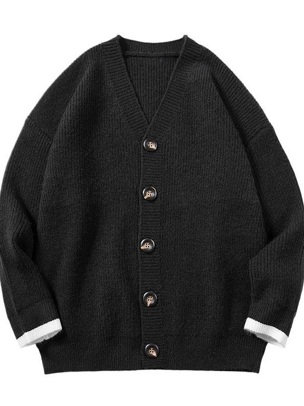 Suéter cardigan de estilo perezoso abrigo de suéter de pareja de estilo de Hong Kong para hombre estudiante de moda estilo japonés ins sueltos estilo de otoño e invierno