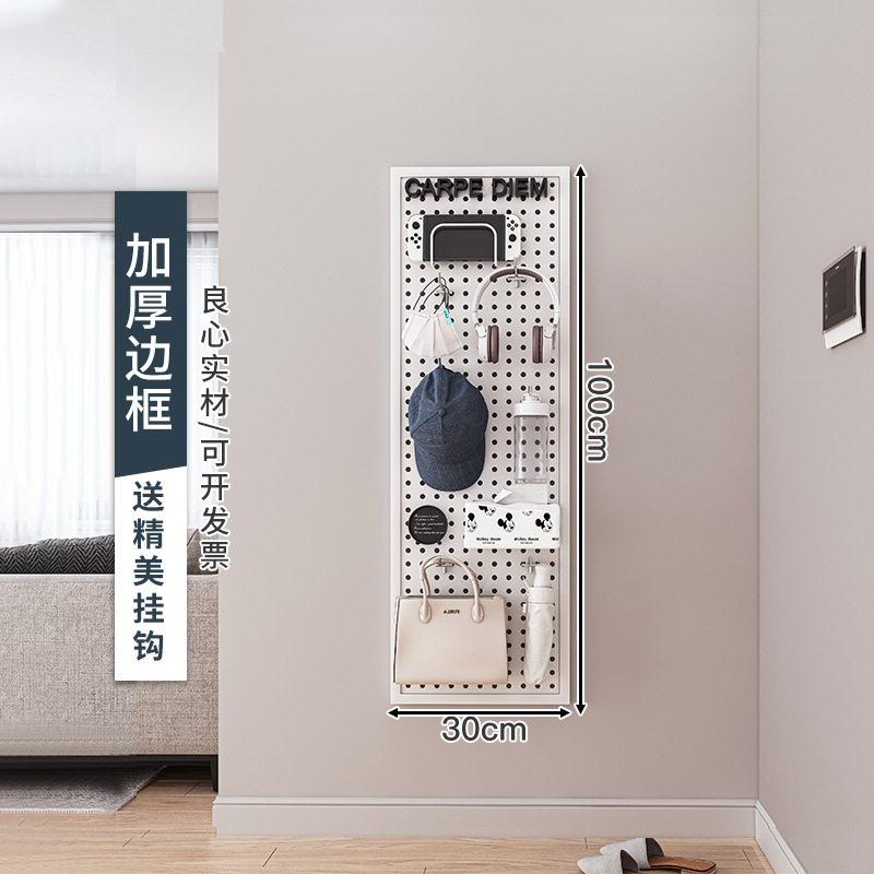 Tablero de agujero de metal, estante de pared, entrada, colgante de pared, decoración de almacenamiento, estante de exhibición de sala de estar de estilo antiguo