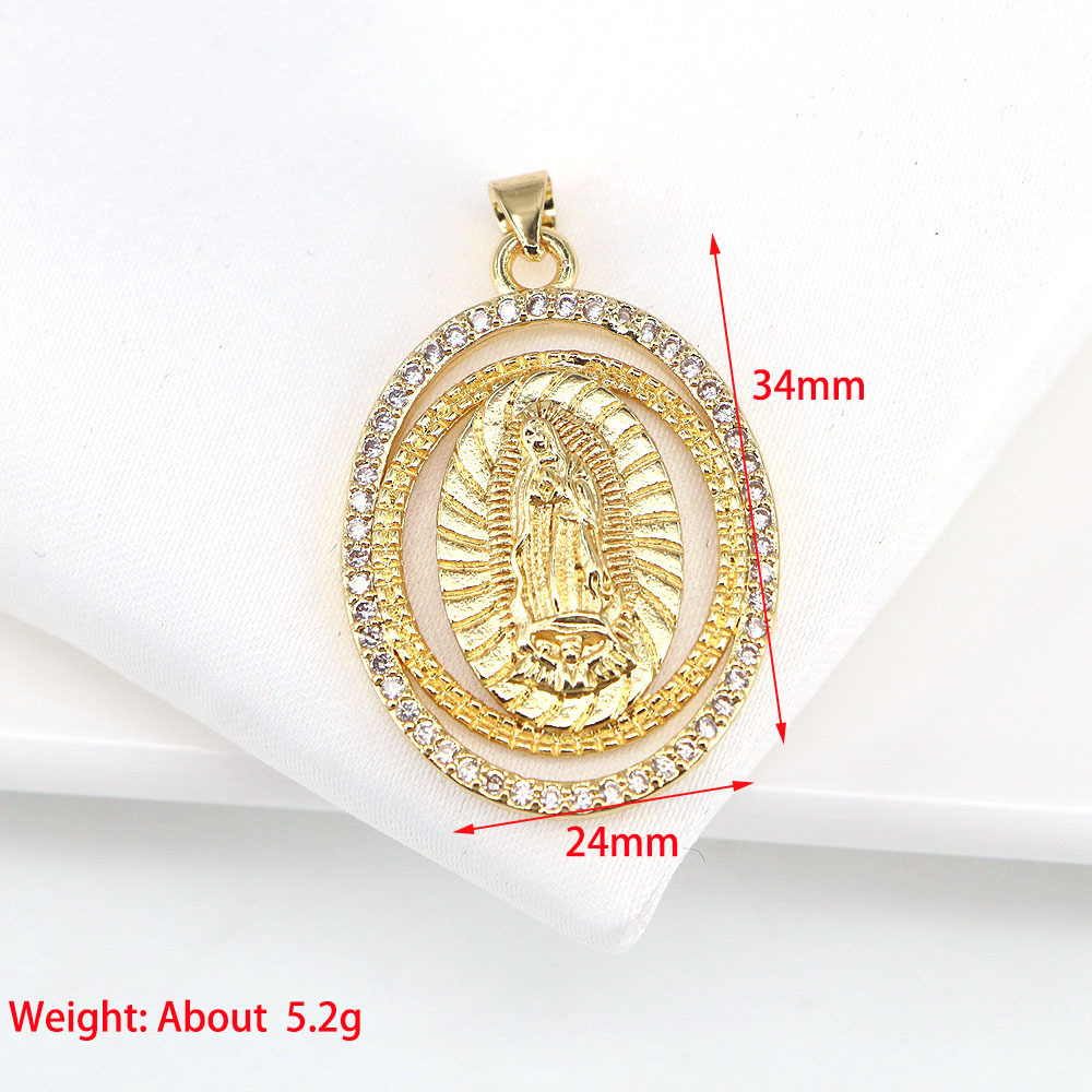 European And American New Copper Jewelry Virgin Mary Pendant Necklace display picture 3