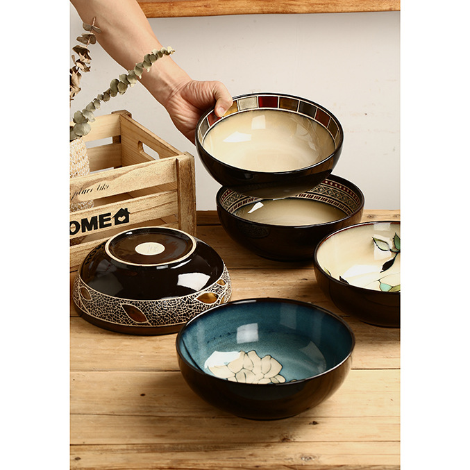 Práctico Gran Tazón de sopa de cerámica grande ins estilo tazón de verduras hogar encurtido tazón de pescado Internet celebridad pescado hervido tazón engrosado vajilla