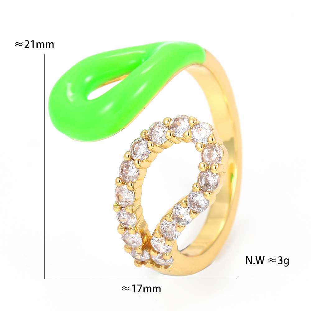 Fashion Geometric Copper Open Ring Plating Zircon Copper Rings display picture 3