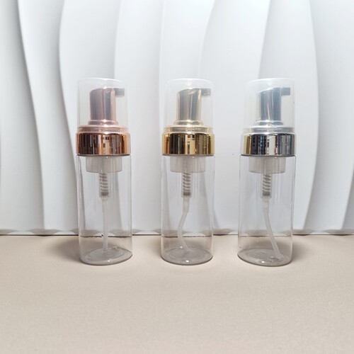 42 teeth 100ml120ml150ml200ml transparent mousse bottle push-type foaming bottle PET plastic bottle