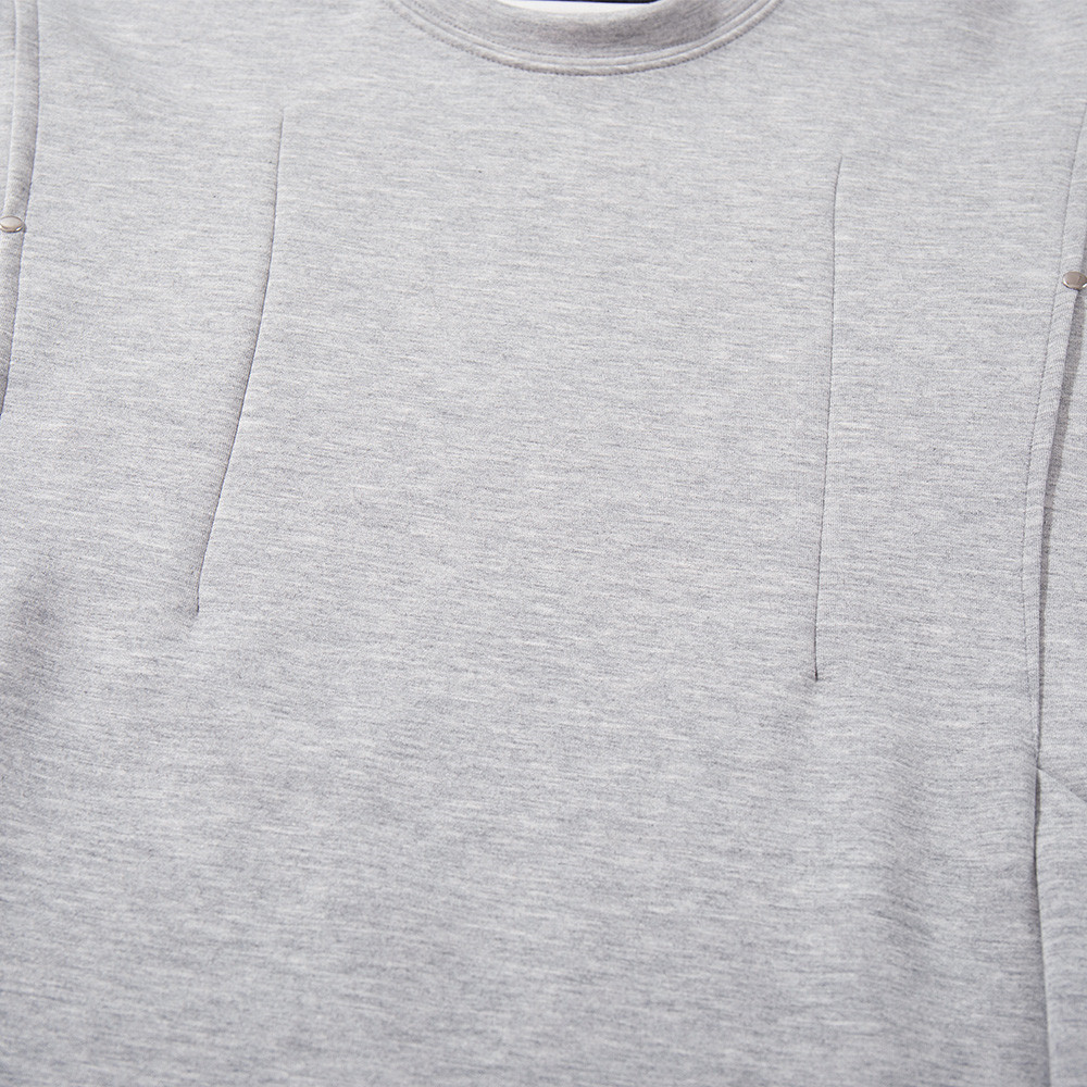 Solid Color Casual Crew Neck Sweatshirt For Men Spring And Autumn Versatile Loose Pullover With 3D Design Long Sleeve_voghion.com