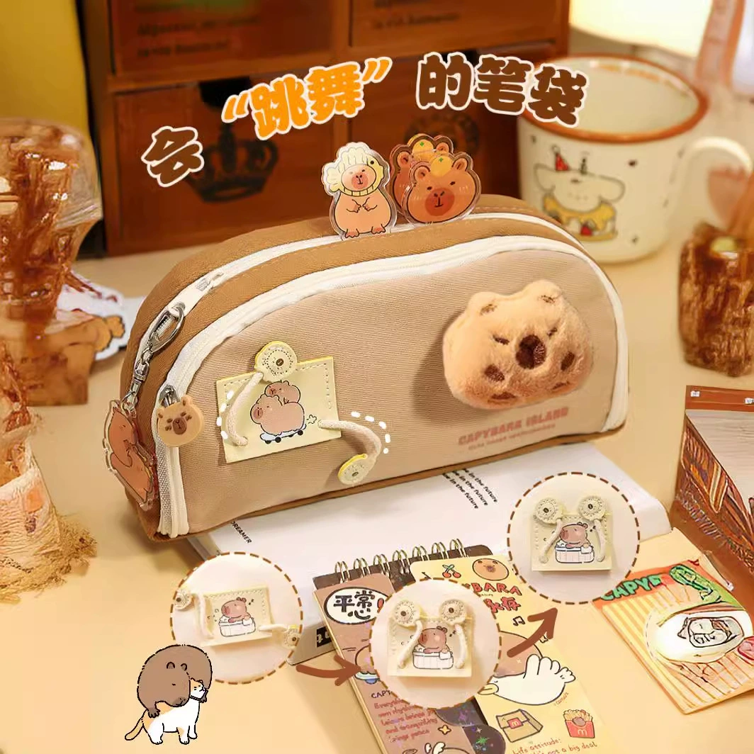 Capabala холщовый пенал ученица начальной школы младшая школьница 2024 Новый большой емкости канцелярская сумка пенал