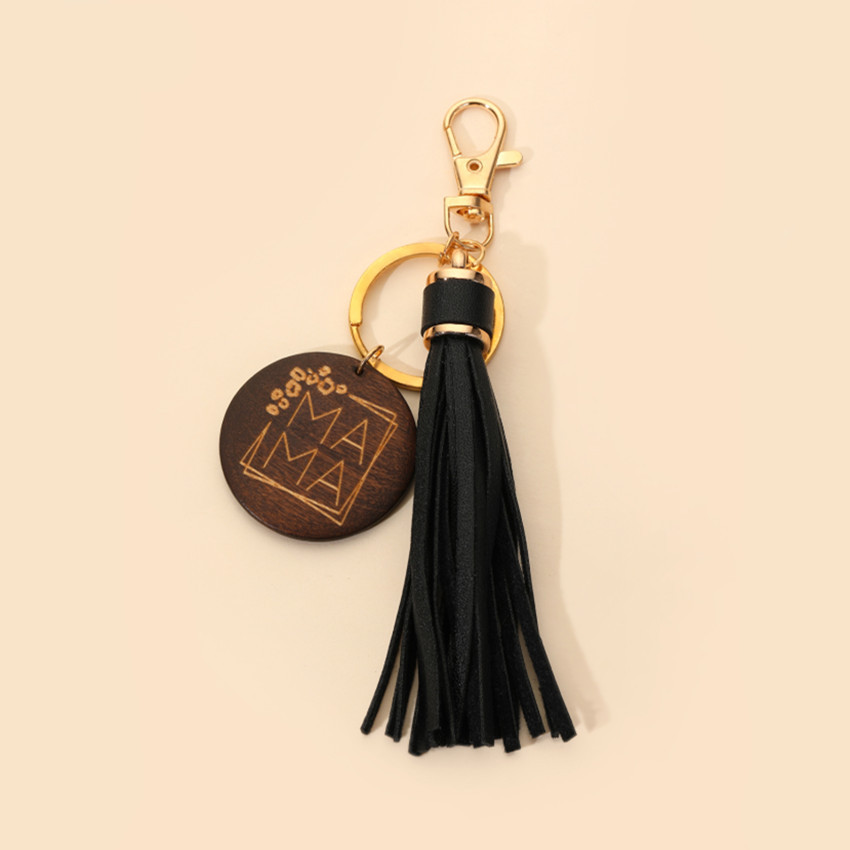 17g Weight Keychain Classification 1 Piece Quantity Casual, Holiday, Daily Occasion Pu Leather Material Mother'S Day Festival Letter, Tassel Pattern Unisex Gender Modern Style Style Modern Style Letter Tassel Pu Leather Mother'S Day Unisex Keychain 5