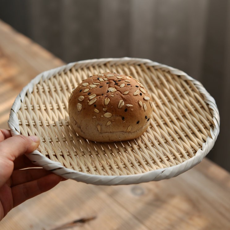 Cesta de alimentos fritos de bambú tejido a mano guisado de pájaros para bocadillos pan al vapor bandeja de bambú platos de olla caliente cesta de drenaje de fideos fríos japoneses