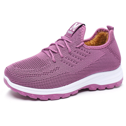 Fleece-lined shoes for women—winter cotton shoes for middle-aged and elderly women, thickened and warm, versatile sports and casual shoes—comfortable and versatile for moms.