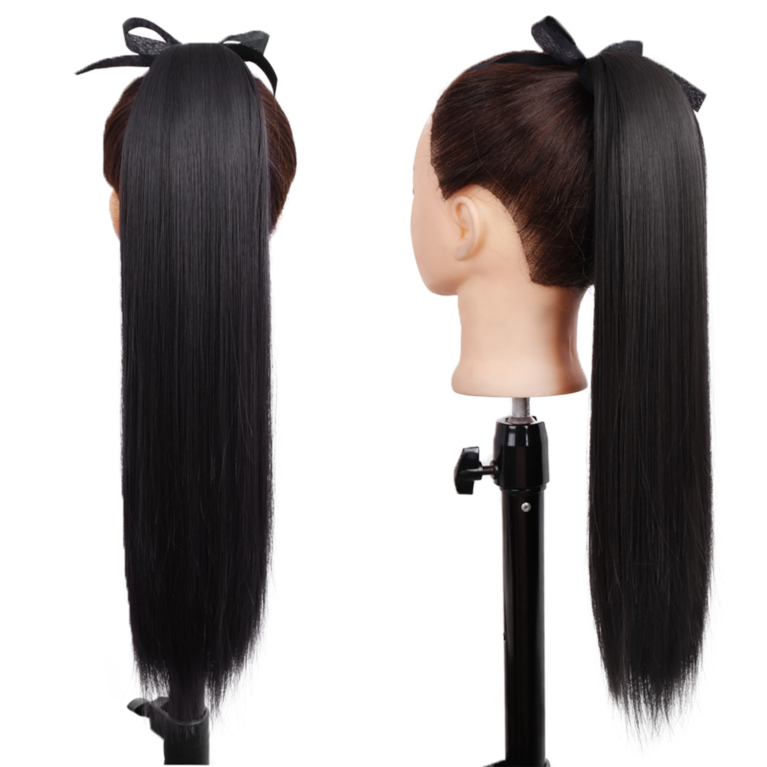 55CM larga correa tipo caballo pelucita trenzada pelucita de cabello recto pieza de alta temperatura seda caballo trenzado