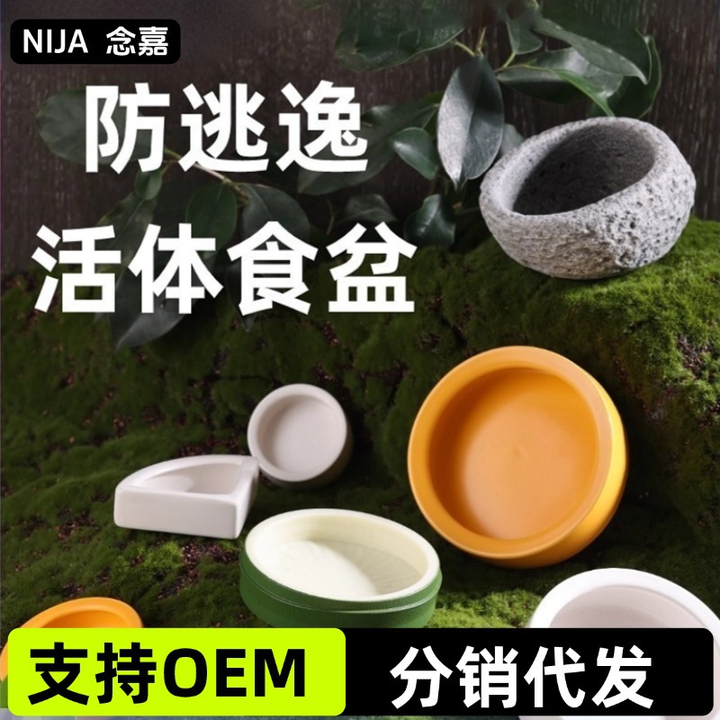 爬宠水盆防逃逸食盆角蛙造景盆寄居蟹泡澡盆陶瓷盆守宫