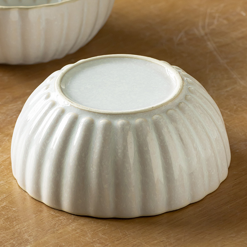 Tazón retro de cerámica con borde de pétalo, tazón de verduras para el hogar, tazón de ensalada de frutas, tazón de sopa de gran capacidad de estilo europeo, tazón de fideos, vajilla al por mayor