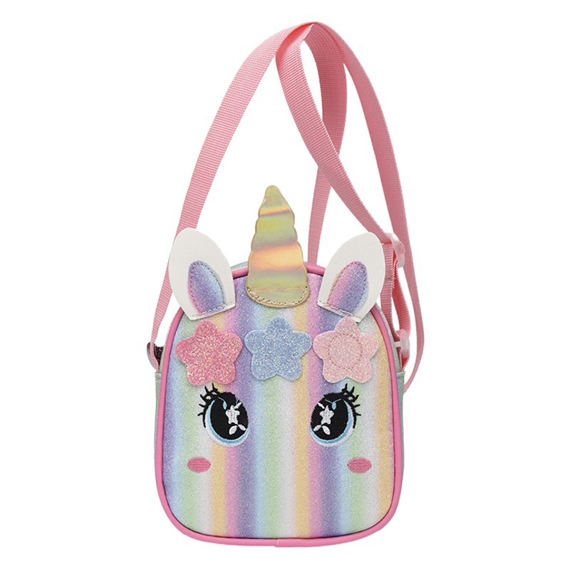 Unicorn Embroidered Rainbow Kidsren's Bag Crossbody Bag Baby Girl Cute Fashion Princess Bag Small School Bag Shoulder Bag