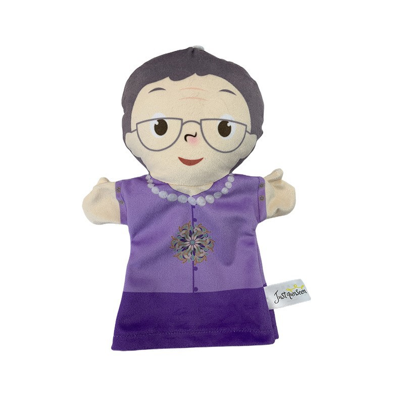 Nueva familia títere de peluche de juguete creativo kindergarten boca abierta Linda muñeca niños juego de rol muñeca