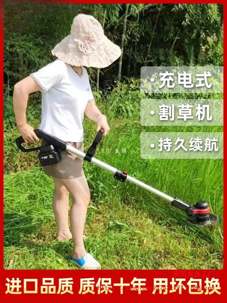 进口电动割草机充电式小型家用便携式大功率多功能农用锂电打草机
