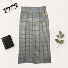 多色大格子针织女式半身裙批发2025年时尚新款女装款式好搭日韩风
