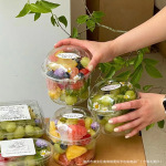 果切杯一次性菠萝西瓜水果分装桶冰沙水果捞沙拉专用碗干果坚果杯