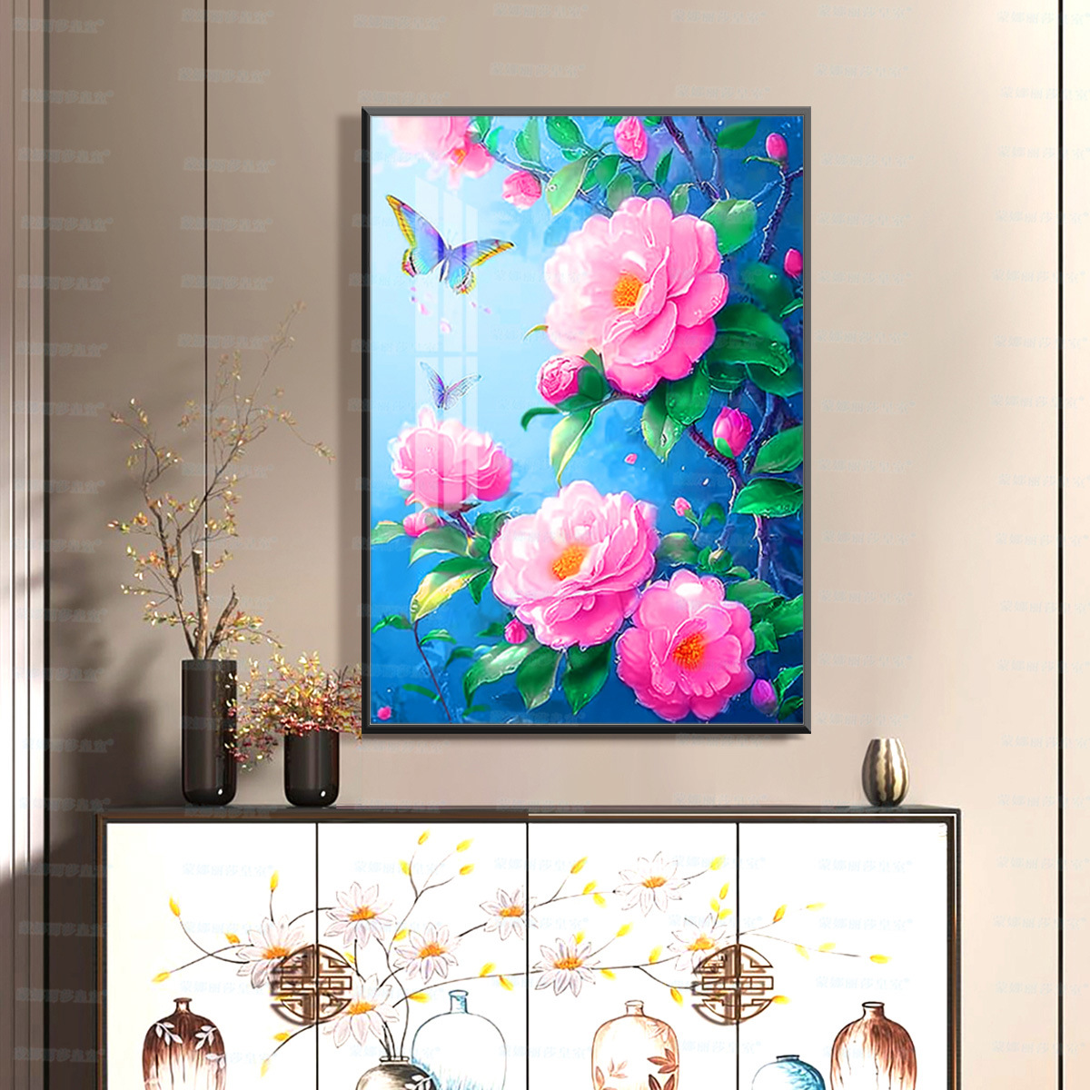 [Algodón importado] Mona Lisa real cruz mariposa camellia fresca hermosa flor bordada a mano image 2