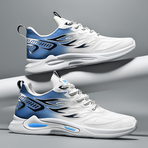 Sports Men's Shoes Summer Breathable Flyknit Fish Mesh Student Running Casual Trendy Versatile 2024 New Fashion Shoes