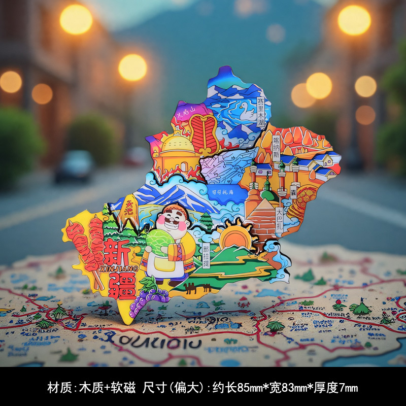 3d立体新疆冰箱贴旅游馕饼美食磁性贴赛里木湖乌鲁木齐喀纳斯文创|undefined