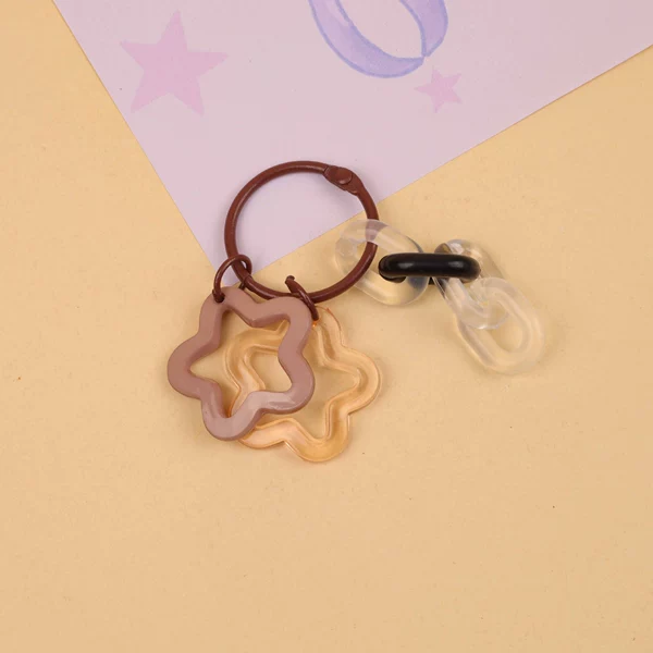 Brown color - double five-pointed star + chain buckle + 3cm clip