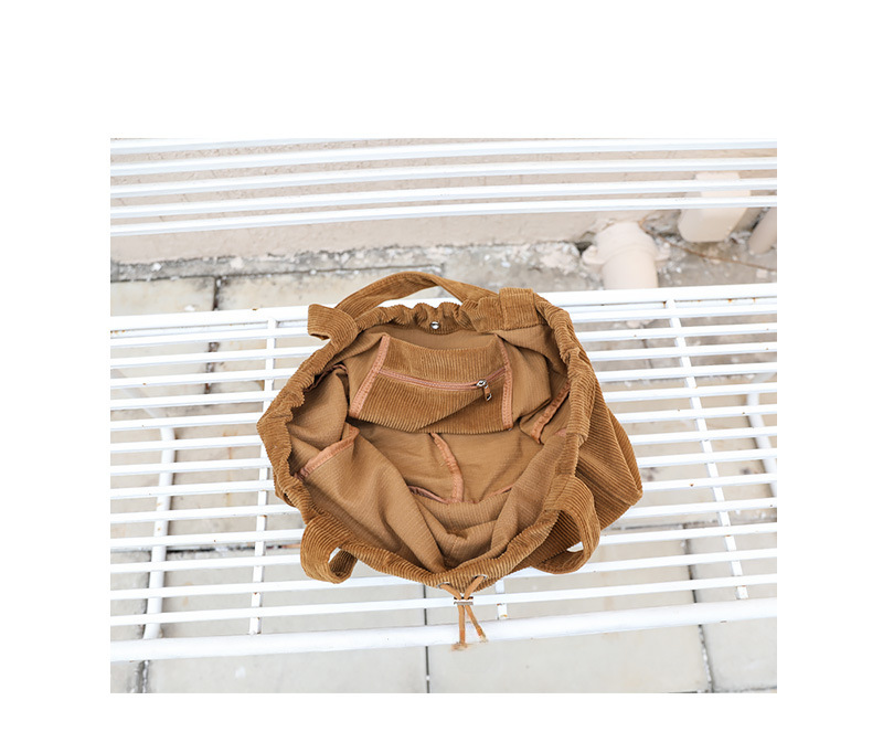 Japanese Style Vintage Corduroy Handbag ins Canvas Large Capacity Underarm Bag Internet Popular Fashionable Drawstring Shoulder Bag for Women_voghion.com