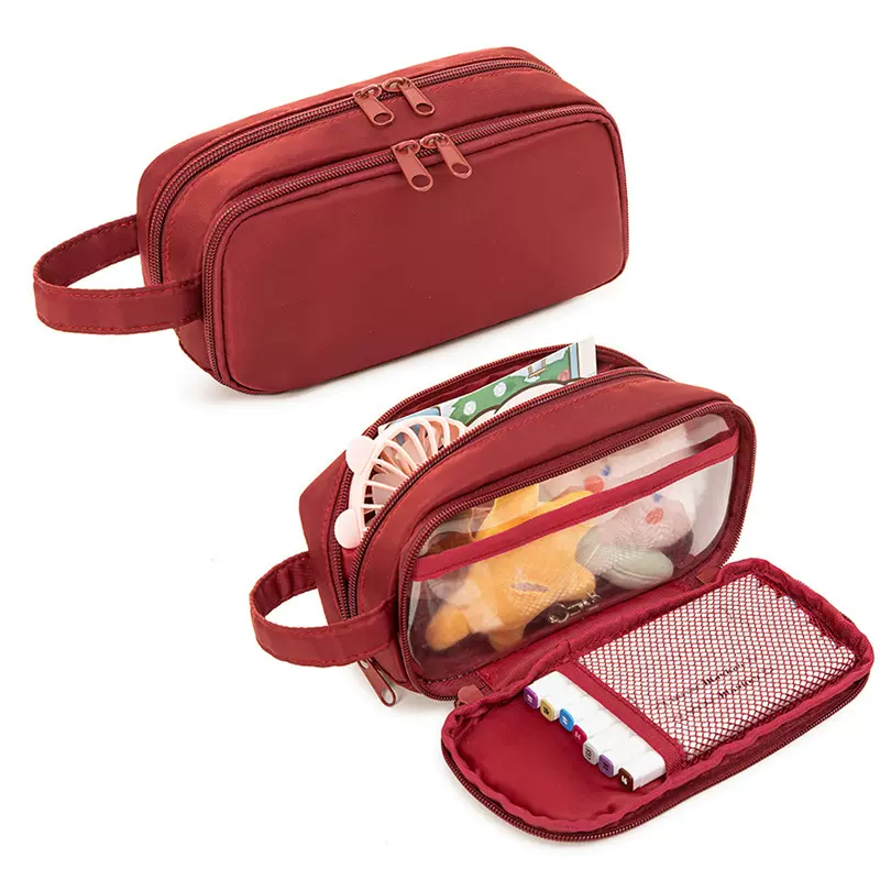 韩版笔袋小学生高级感大容量多层手提文具袋多功能便携立体铅笔盒