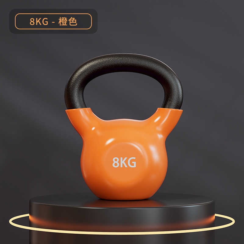Kettlebell solid cast iron, color‑coded 2–20 kg, ergonomic handle, home & gym