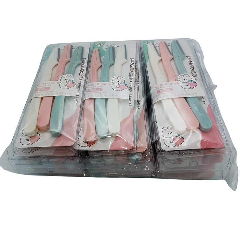 H1513 Nuevo Depilador de Cejas Tres en Uno Plegable, Tijeras para Cejas, Peine para Cejas, Herramienta de Recorte de Cejas Segura para Principiantes, Apto para Hombres y Mujeres.