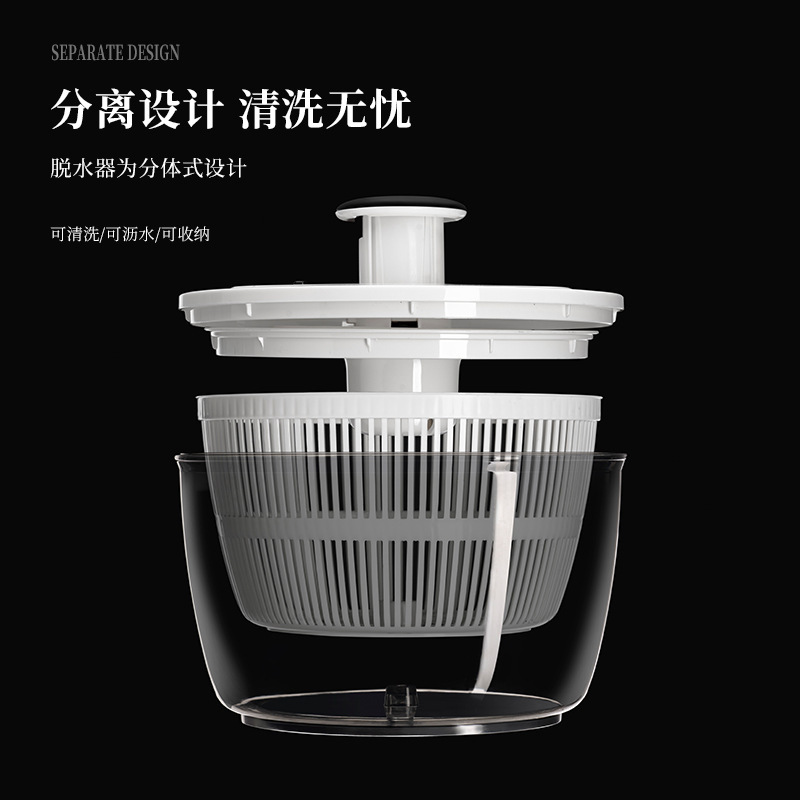 新款蔬菜脱水器家用手动沙拉甩干机果蔬甩水菜篮洗水果沥水神器|undefined