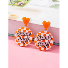 J 24403 Letter acrylic festival earrings ��ĸ�ǿ������ն���