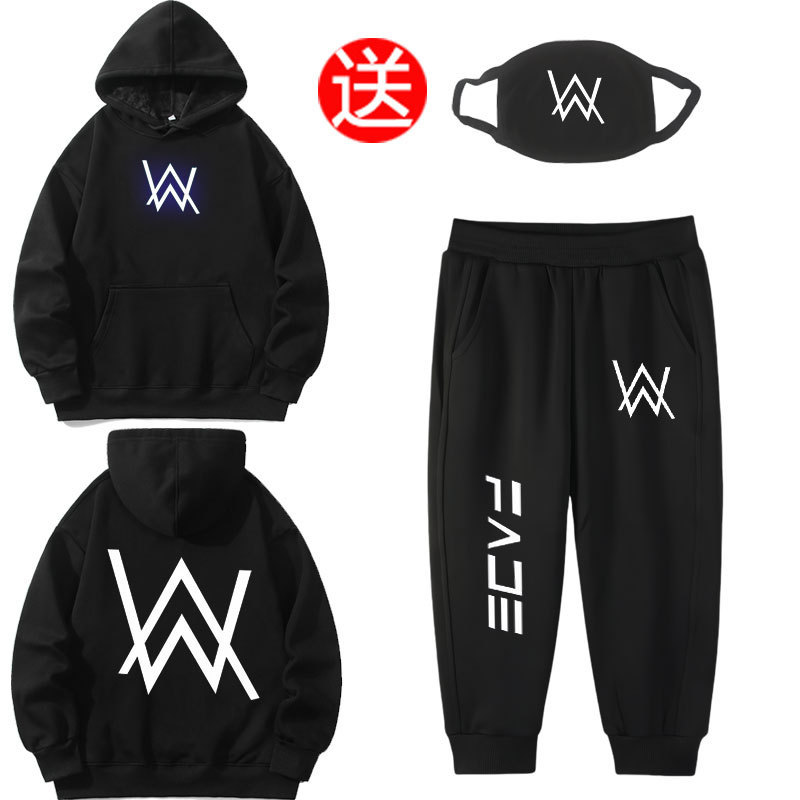 Jiahao Three-Piece Set + Mask] Alan Walker Alanwalkerdj Niche Spring & Fall Hooded Men's Handsome Sweatshirt