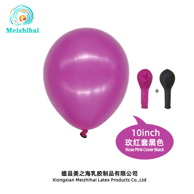 Meizhihai cubierta roja globo de látex negro decoración de cumpleaños de alto nivel escenario de fiesta personalizada