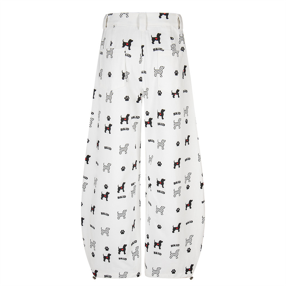 Pantaloni sportivi casual da uomo, larghi, con stampa digitale di cartoni animati, stile hip-hop, alla moda, con ciondolo decorativo_voghion.com