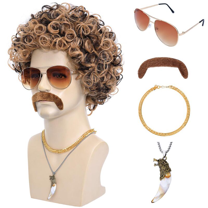 in stock Shein Hot Cross Border Retro Headgear Party Wig 70 s African Wig Fluffy Small Roll