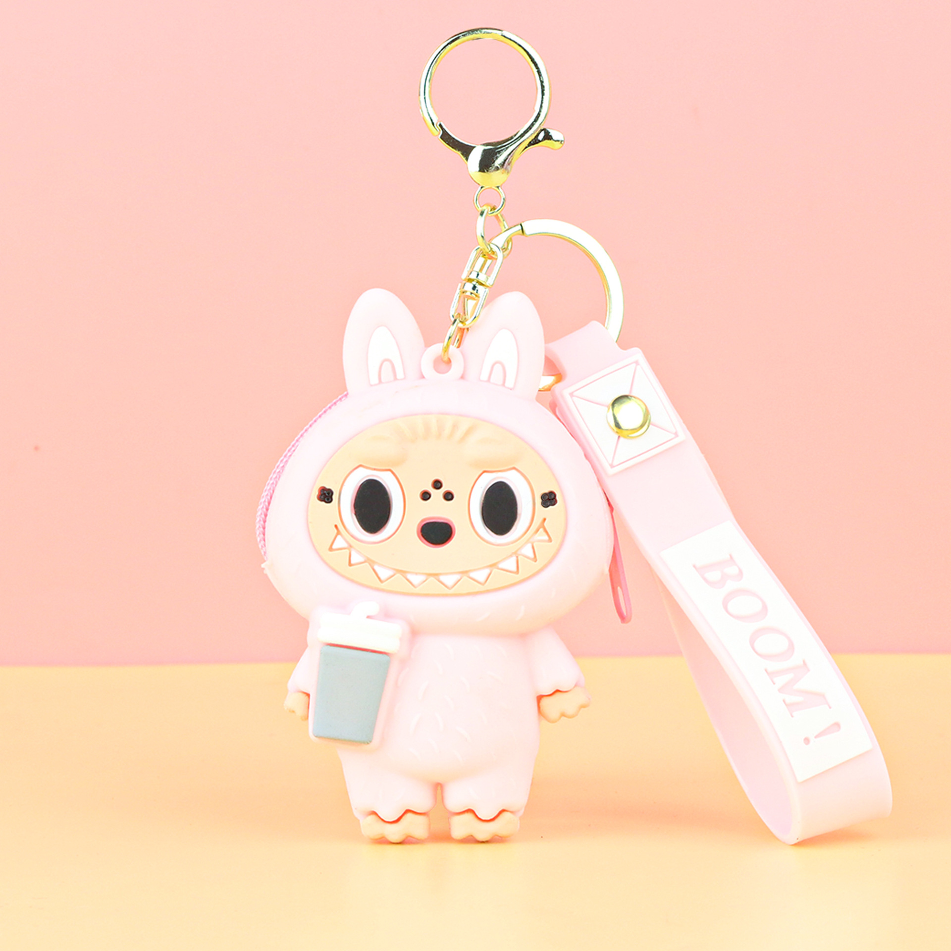 子供用ラブブ小銭入れシリコンプチギフトキーホルダーペンダントカードキャッチャーマシンプチギフトラブブ