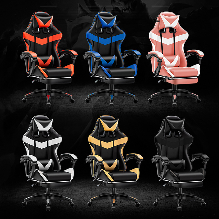 E-Sports Chair Game Chair Computer Chair Backrest Home Reclining Office Chair Black and Red Default Item No Leather Lifting LL