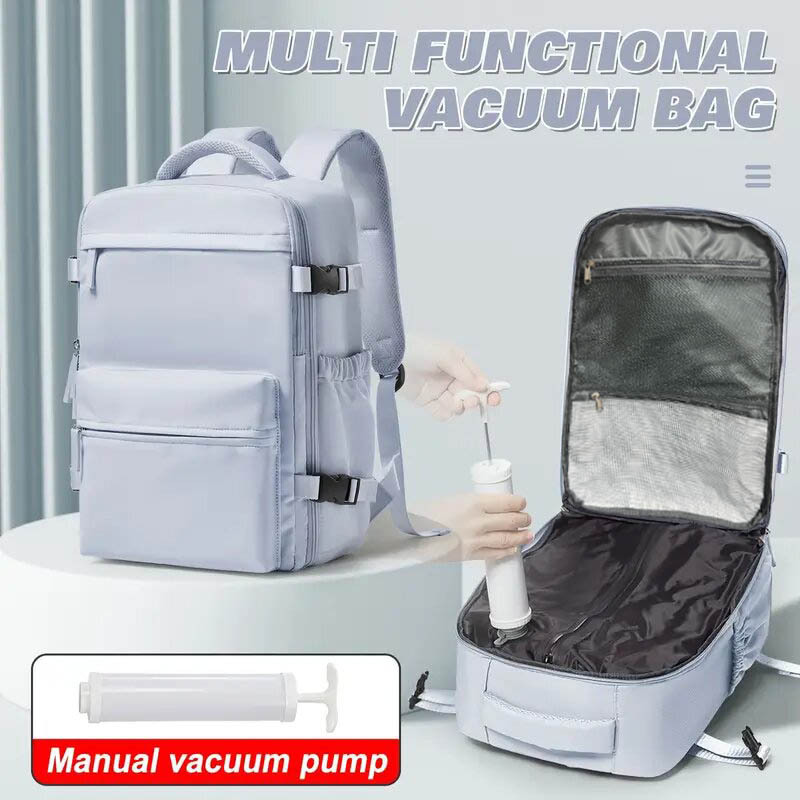Mochila de ocio al vacío para hombres y mujeres, mochila de computadora impermeable de gran capacidad, mochila multifuncional, expansión de equipaje de negocios