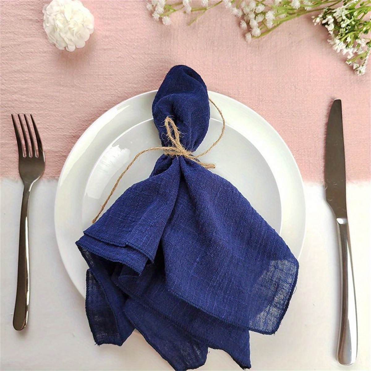 Servilletas de tela de bambú y algodón con costuras invisibles, servilletas para bodas, fiestas, manteles individuales occidentales, decoración de mesa, fabricante de servilletas de alta demanda transfronterizas.