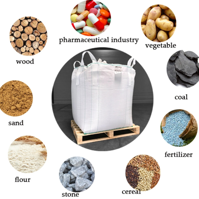 出口新加坡1吨白色全新料吨袋 4吊沙袋建筑材料吨包 可印刷吨袋